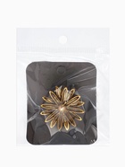 Кольцо для платка «Цветок Астра», белое в чернёном золоте 10904667