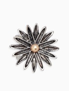 Кольцо для платка "Цветок Астра", цвет белый в чернёном серебре 10904668