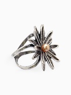 Кольцо для платка "Цветок Астра", цвет белый в чернёном серебре 10904668