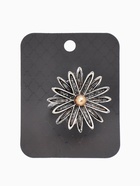 Кольцо для платка "Цветок Астра", цвет белый в чернёном серебре 10904668