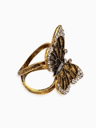 Кольцо для платка «Бабочка», белое в чернёном золоте - Фото 2