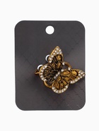 Кольцо для платка «Бабочка», белое в чернёном золоте - Фото 4