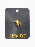 Кольцо для платка «Бабочка», белое в чернёном золоте - Фото 5