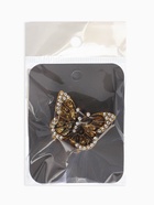 Кольцо для платка «Бабочка», белое в чернёном золоте - Фото 6