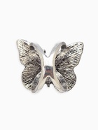 Кольцо для платка «Бабочка», белое в чернёном серебре - Фото 3