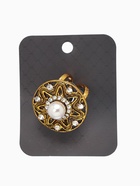 Кольцо для платка «Цветок в круге», белое в чернёном золоте 10904674