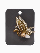 Кольцо для платка "Бабочка профиль", цвет белый в чернёном золоте 10904676