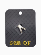 Кольцо для платка «Бабочка профиль», белое в чернёном серебре - Фото 5