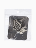 Кольцо для платка "Бабочка профиль", цвет белый в чернёном серебре 10904677