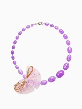 Бусы детские Выбражулька «Бант», граненые бусины, 40 см, цвет сиреневый