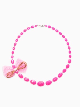 Бусы детские Выбражулька «Бант», граненые бусины, 40 см, цвет розовый