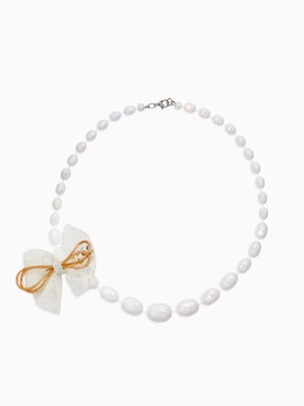 Бусы детские Выбражулька «Бант», граненые бусины, 40 см, цвет белый