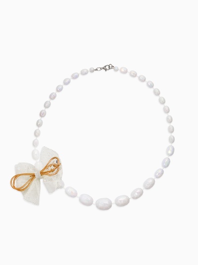 Бусы детские «Выбражулька. Бант», граненые бусины, 40 см, белые