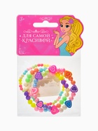 Браслет детский «Выбражулька», 3 шт. набор, бусины, сердце, цветной - фото 63131186