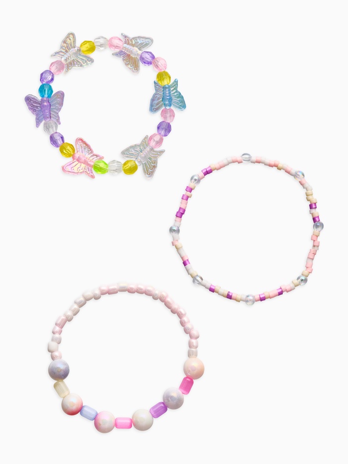 Браслеты детские «Выбражулька. Бабочки и бусины», набор 3 шт. цветной - Фото 1