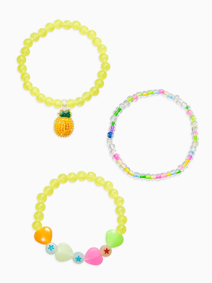 Браслеты детские «Выбражулька. Ананас и бусинки», набор 3 шт. цветной - Фото 1