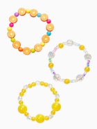 Браслеты детские «Выбражулька. Фрукты», набор 3 шт. цветной, желтый - Фото 1