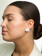 Серьги «Цветок бархатец», цвет белый перламутр - Фото 2