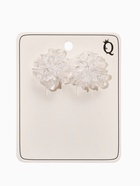 Серьги «Цветок ажурный воздушный», прозрачные, белые, с, блёстками (комплект 2 шт) - фото 63131268