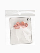 Серьги с поталью «Сердце блестка», розовые в серебре - Фото 5