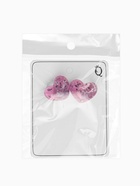 Серьги с поталью «Сердце блестка», сиреневые в серебре - Фото 5