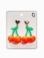 Серьги «Вишня» сердечки, красно-жёлтые в золоте (комплект 2 шт) - фото 63131271