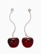 Серьги «Черешня», бордовые в серебре - Фото 3