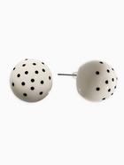 Серьги «Бусина» d=2 см, в крапинку, белые - фото 63131285