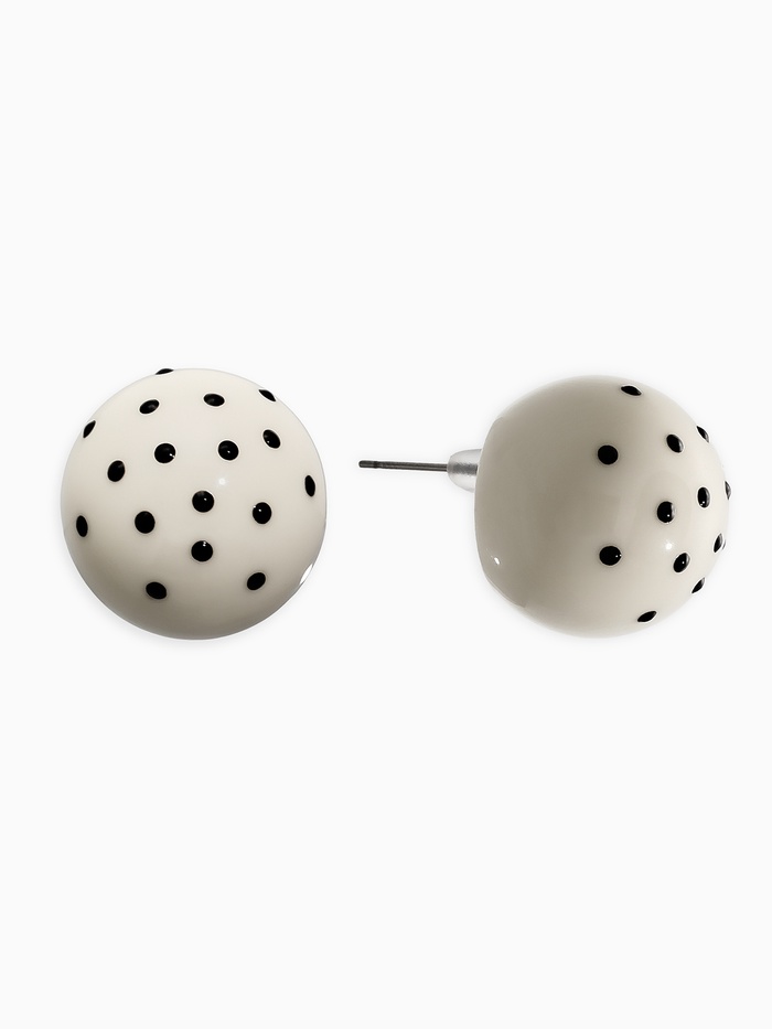 Серьги «Бусина. Шар в точку», d=2 см, белые, чёрные