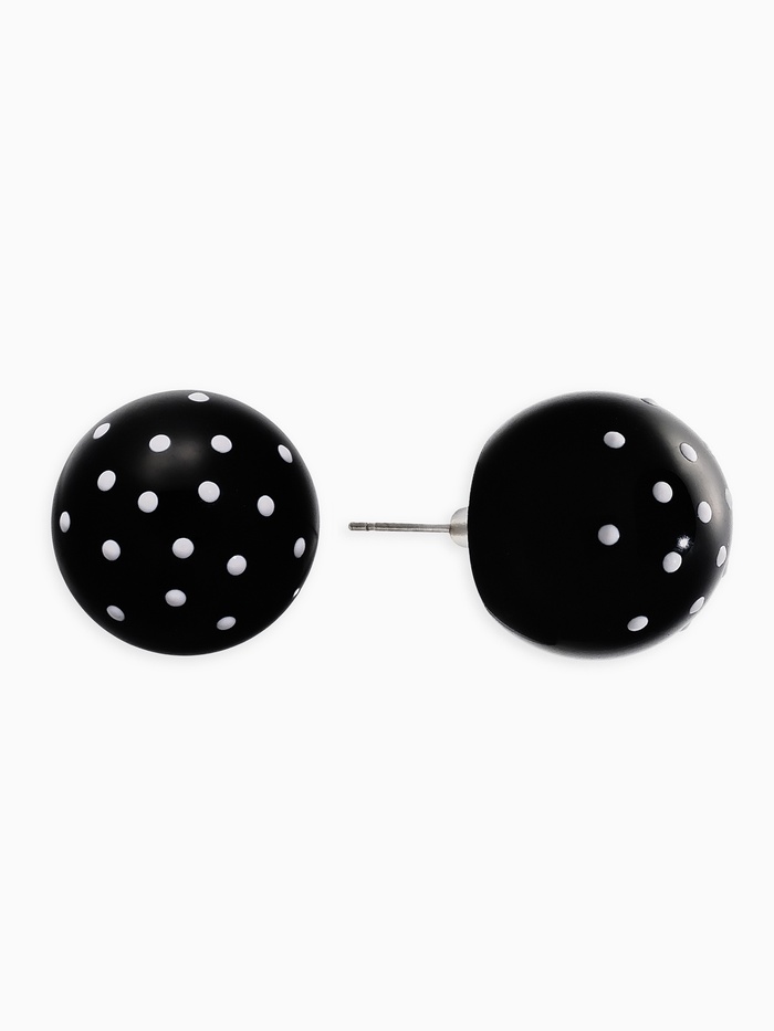 Серьги «Бусина. Шар в точку», d=2 см, чёрные, белые