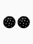 Серьги «Бусина» d=2 см, в крапинку, чёрные - фото 63131289