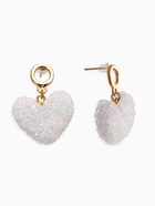 Серьги «Сердце сахарное», белые в золоте - Фото 1