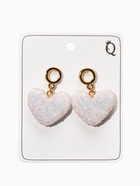 Серьги «Сердце сахарное», белые в золоте - Фото 2