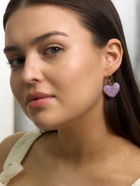Серьги «Сердце сахарное», фиолетовые в золоте - Фото 2