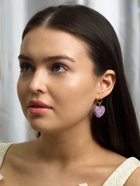 Серьги «Сердце сахарное», фиолетовые в золоте - Фото 4