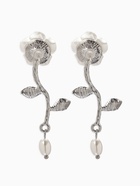 Серьги «Цветок розы», белые в серебре 10904787