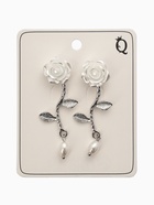 Серьги «Цветок розы», белые в серебре 10904787