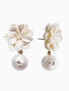 Серьги «Цветок с жемчугом», цвет молочный в золоте - Фото 2