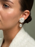 Серьги «Цветок с жемчугом», цвет молочный в золоте - Фото 3