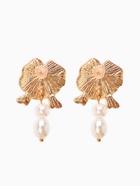 Серьги «Цветок кувшинки», белые в золоте - Фото 2