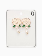 Серьги «Цветок кувшинки», белые в золоте - Фото 3