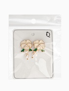 Серьги «Цветок кувшинки», белые в золоте - Фото 5