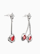 Серьги «Сердечная вишня», красные в серебре - Фото 2