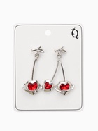 Серьги "Сердечная вишня", цвет красный в серебре - фото 63232846
