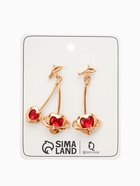 Серьги "Сердечная вишня", цвет красный в золоте - фото 63232852
