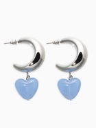 Серьги «Новый стиль. Сердечки», голубые в серебре d=3 см 10904831