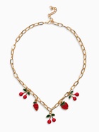 Цепь с подвесками «Вишня и клубника», 40 см, красная в золоте - Фото 1