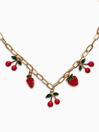 Цепь с подвесками «Вишня и клубника», 40 см, красная в золоте - Фото 2