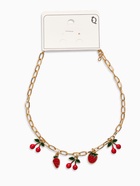 Цепь с подвесками «Вишня и клубника», 40 см, красная в золоте - Фото 4