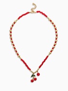 Колье из бисера «Вишня», 40 см, красное в золоте - Фото 1